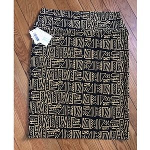 NWT LuLaRoe Black/Gold Cassie Skirt, size XL
